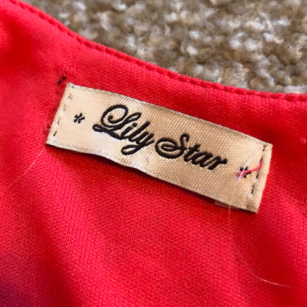 Lily Star Bright Red Lace Skater Dress - Picture 7 of 8